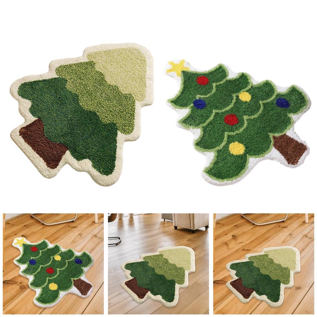 Christmas Tree Rug Soft Gifts Sturdy Professional Nordic Bathtub Carpet