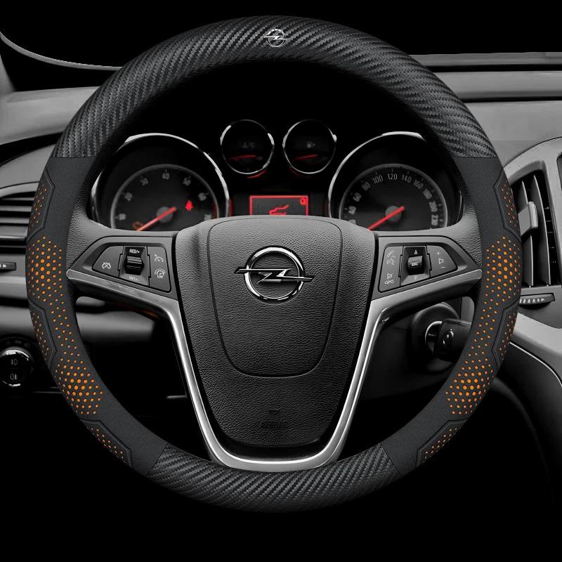 Car Steering Wheel Cover For Opel OPCline Astra Corsa Grandland Insignia Mokka Vectra GTC Tigra Vivaro Zafira Auto Accessories