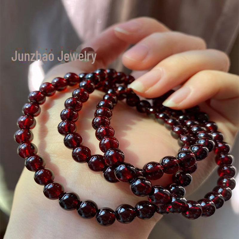 Imitation Garnet Glass Beads, Wine Red Round Loose Beads for DIY Jewelry Accessories
