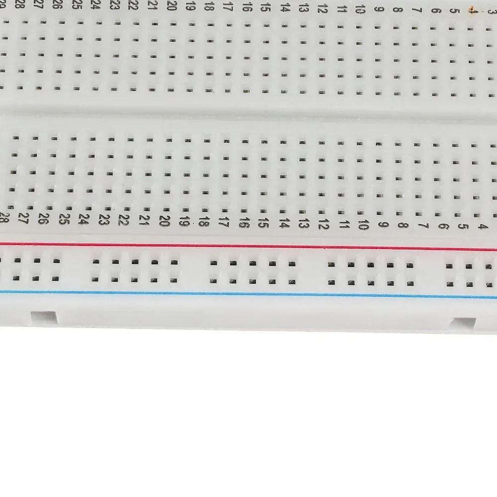 1 STÜCK Leiterplatte Steckbrett 400 Kontaktpunkte Lötfreier Prototyp Leiterplatte Universelles Test-Protoboard Steckbrett Weiß Transparent für Arduino