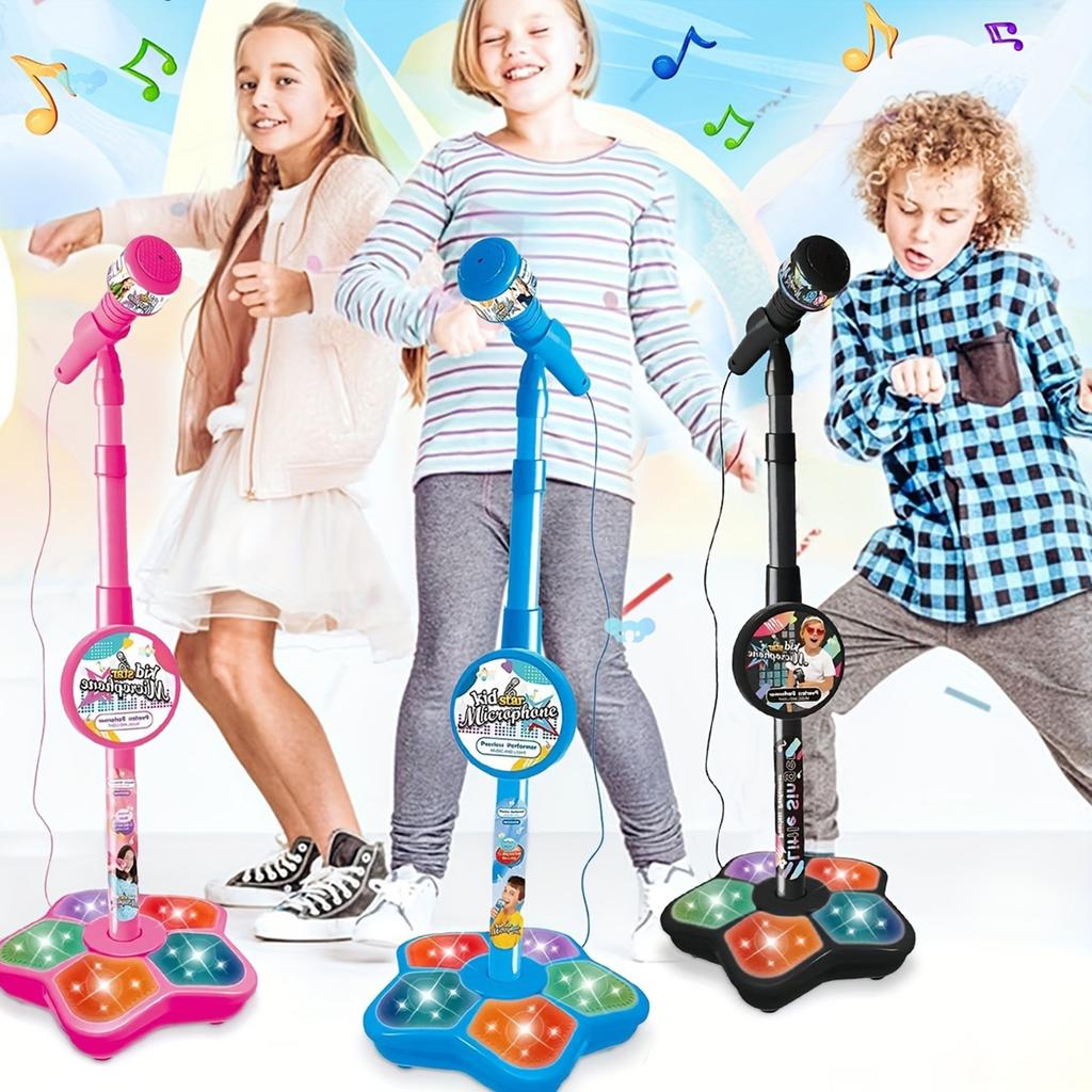 Kids Microphone with Stand Karaoke Song Machine Music Instrument Toys Brain-Training Educational Toys Birthday Gift for Girl Boy