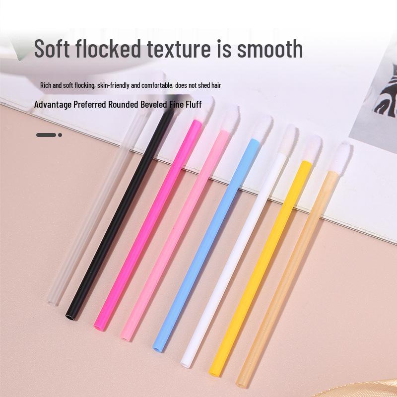 Compact Nylon Lip & Eye Makeup Brush - Disposable, Hollow Rod Design for Lipstick, Lip Gloss, and Eyeshadow Application