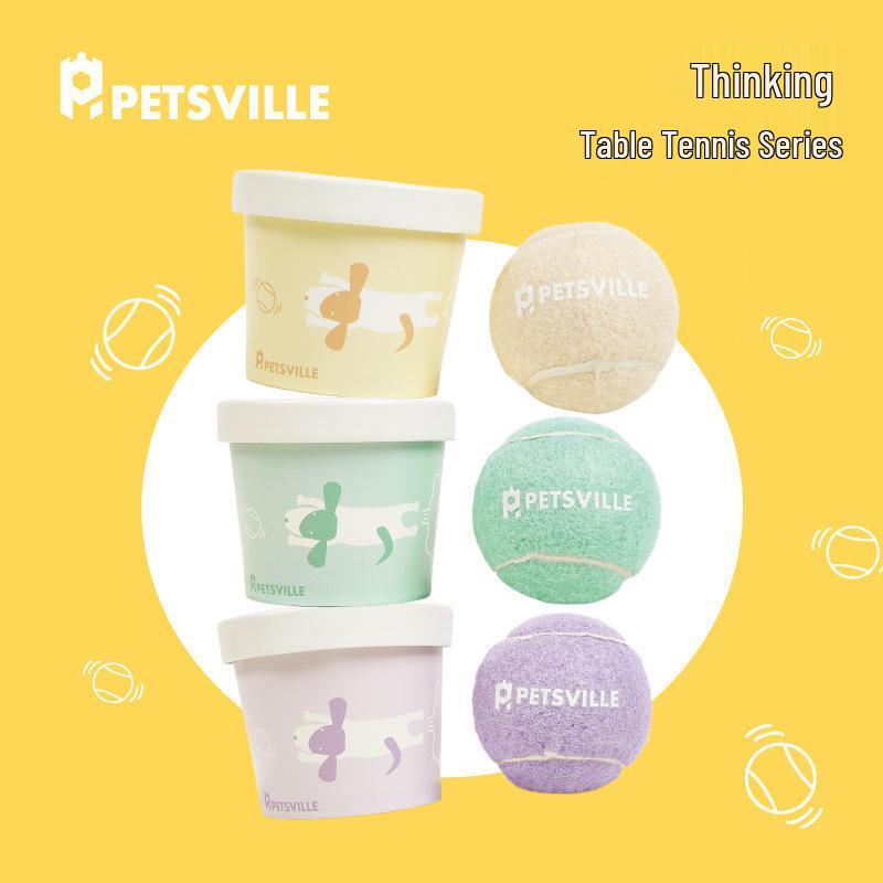 PETSVILLE Interactive Outdoor Tennis Ball Dog Toy - Boredom Buster, Durable Design