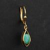 925 Sterling Silver Yellow Gold Plated Earrings Sakota Emerald Oval 7x5mm Elegant Women Jewelry