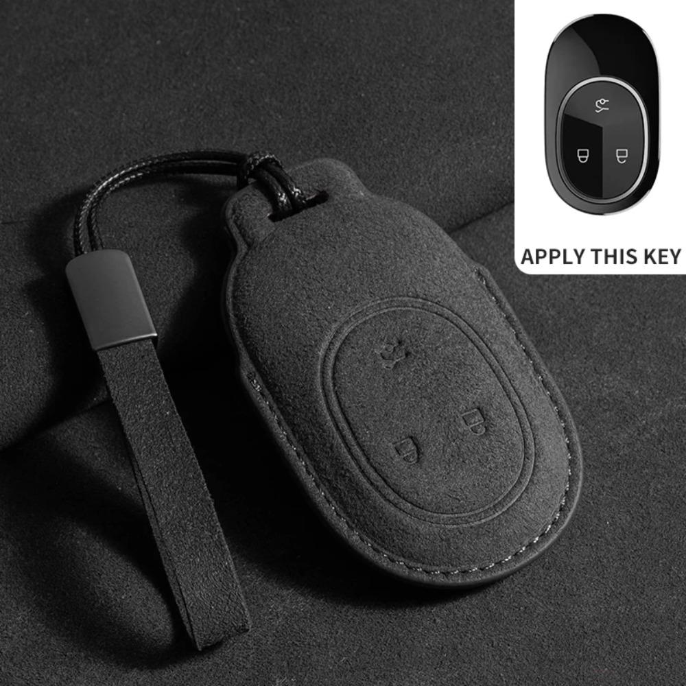 Leather Car Remote Key Case Cover for Nio ET7 ET5 2022 2023 2024 for Weilai NIO ES6 ES8 EC6 ET7 Auto Key Fob Shell Keychain