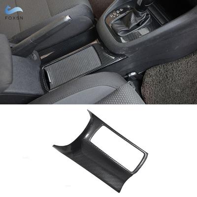 ABS Kohlefaser Muster Auto Zubehör Mittelkonsole Becherhalter Panel Rahmen Abdeckung Zierleiste Für VW Golf 6 MK6 2008-2013