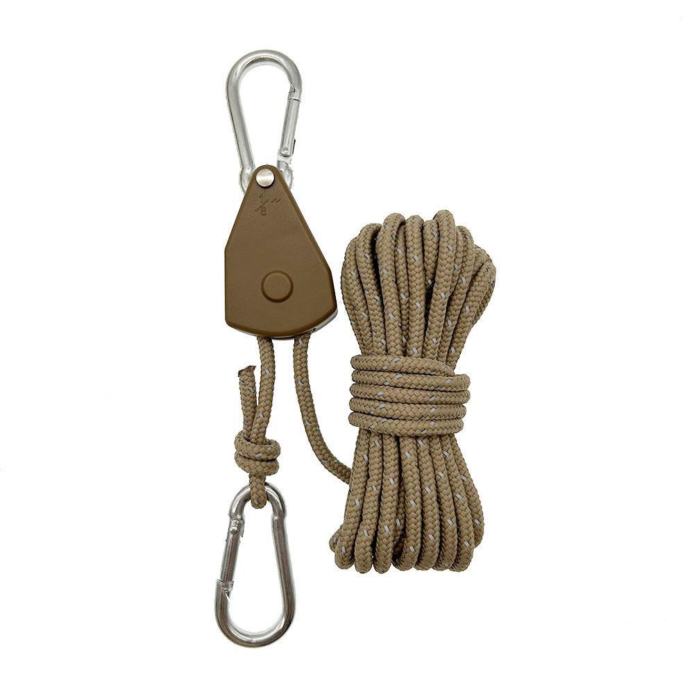 Wilderness Camping Windproof Rope Canopy Wind Rope Colored Tent Rope Tensioner Thickened Windproof Rope Pulley Lock Pulley Box