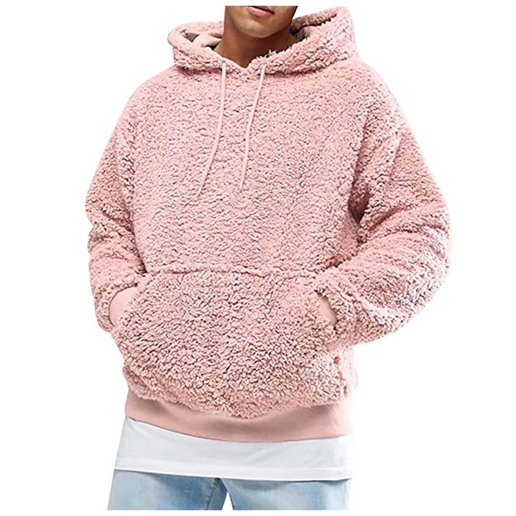Męska bluza z kapturem z długim rękawem Bluza z pluszową bluzą z kapturem