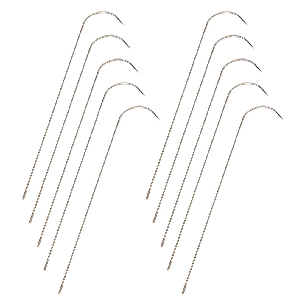 10 szt. Ulepszone igły do koralików z haczykiem do tworzenia biżuterii z drobnych koralików Seed Beads, gładkie nawlekanie, antypoślizgowy uchwyt