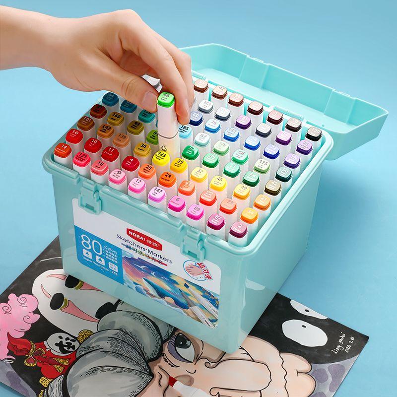 Mark Pen 24 Colors, Primary School Watercolor Pen 48 Colors, Art Supplies Brushes, Children's Safe and Non-toxic Double-ended Watercolor Pen