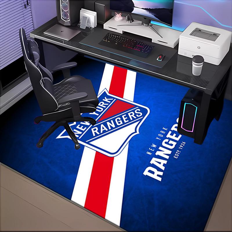 New York Crest Floor Mat for Living Room, Game Rooms, Office, Bedroom, Office Floor Mat Playful Design, Christmas Fan Gifts