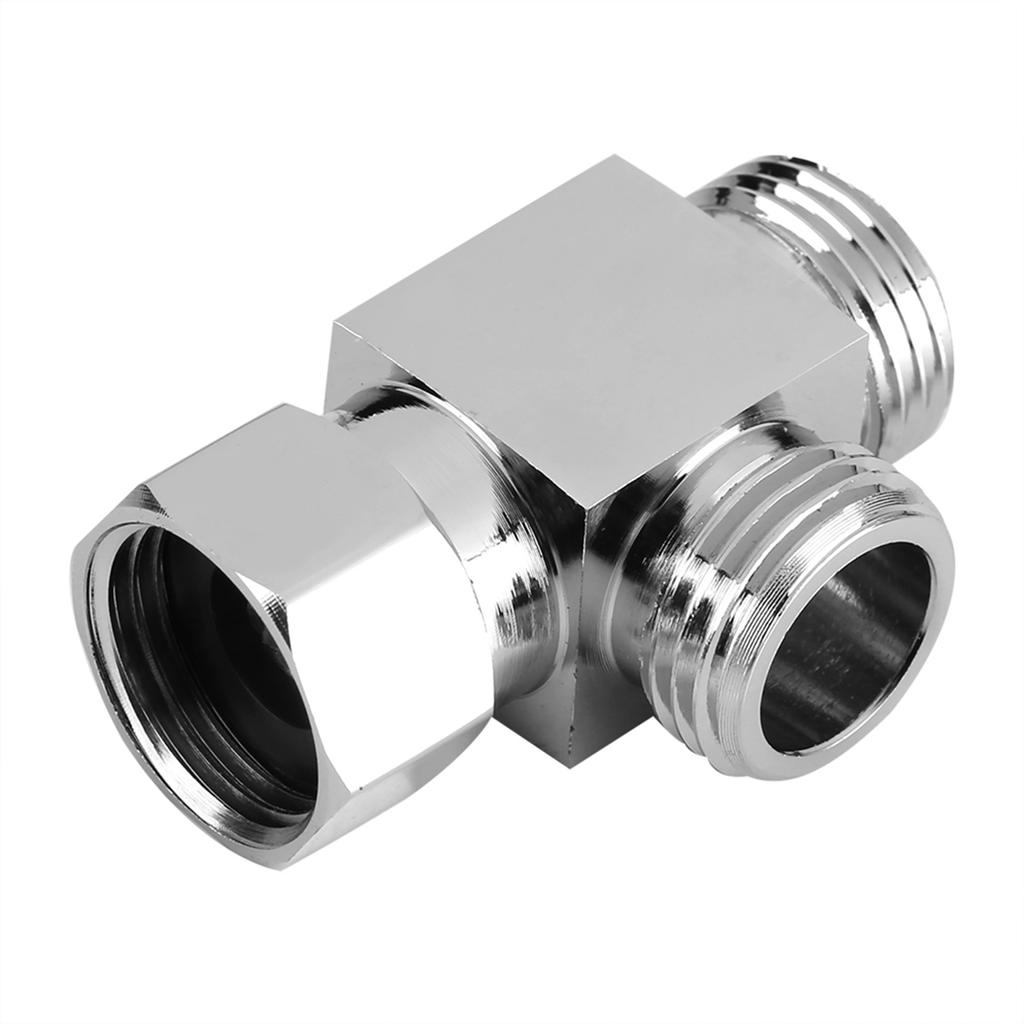 3 Way Brass Chrome Diverter G1/2" T Shape Adapter Value for Shower Arm Mounted