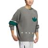 adidas Originals SS22 Logo Print Crewneck Pullover Sweatshirt Men Sweatshirt Gray HS7294
