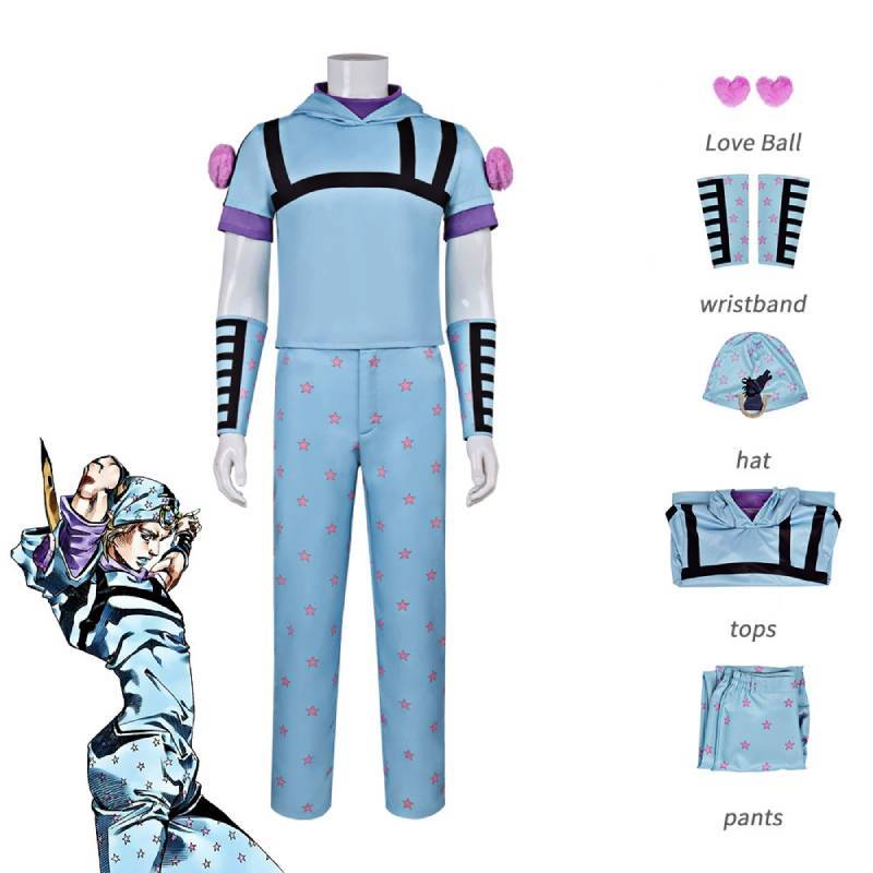 Traje de Cosplay de Johnny Joestar de Jojo's Bizarre Adventure Para Eventos de Anime Comic Con