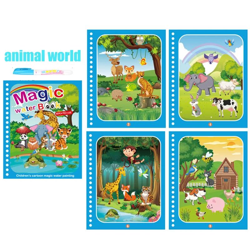 Non-Toxic Magic Water Book With Pen Children Drawing Coloring Books For Kids 2 To 4 Years Old Learning Education Toy Baby Montessori Toys
