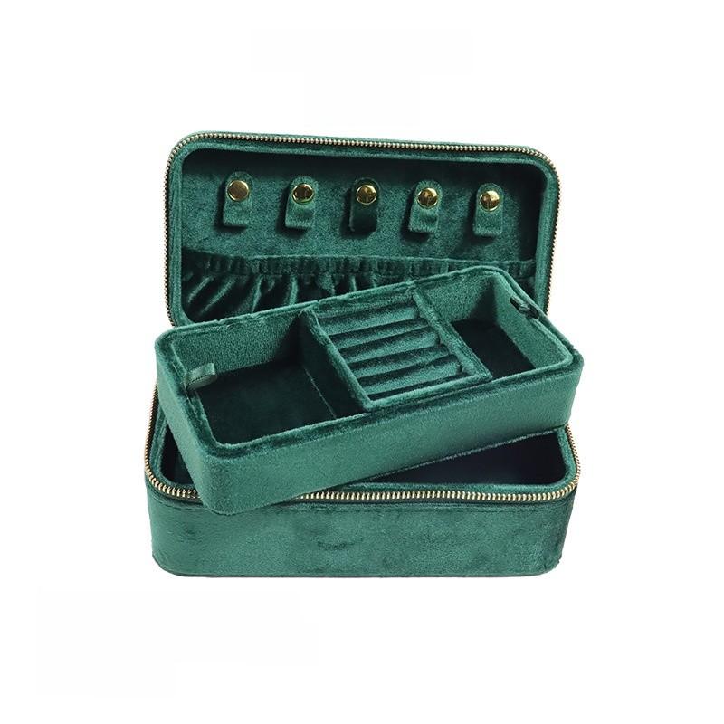 Luxury Double Layer Jewelry Organizer With Zipper For Travel And Home Storage