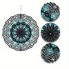 Turquoise Black 10 Inch Mandala Flower Metal Wind Spinner for Garden Balcony Patio Yard Decor All Season Outdoor Gift with 360 Hanging Hook