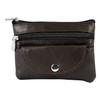 Keychain - EXCELLANC - EX0465 - Sheep Leather - Dark Brown - Zipper Closure