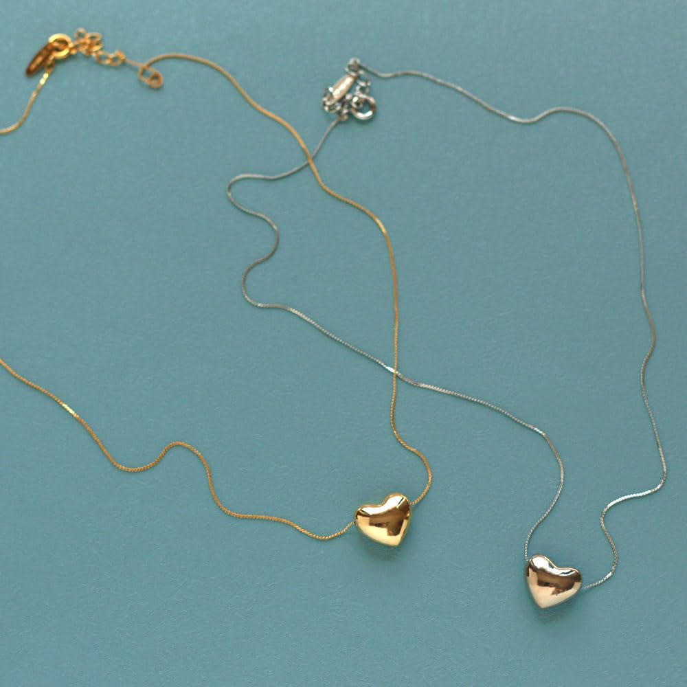 [MELODY] [Melody Accessories] Necklace, Made In Japan, K18GP Metal Heart Pendant Jewelry, Mirror Ball (Gold Color)
