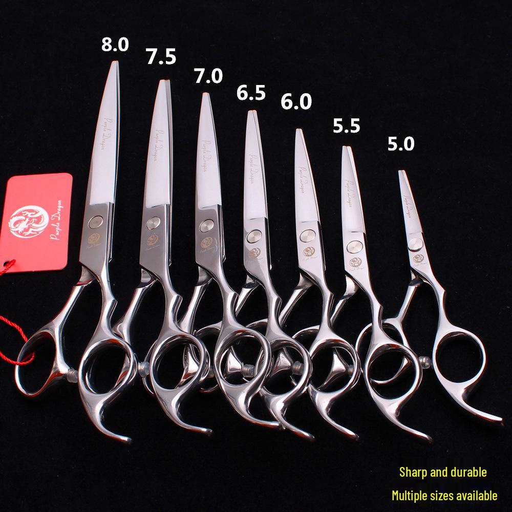 Purple Dragon Silver Hairdressing Scissors 5-8 inch Straight & Thinning Shears 6.0 inch Straight Silver