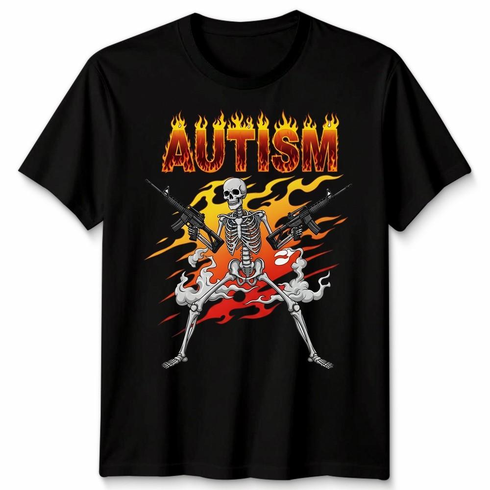 Retro Autism Skeleton Meme Funny Unisex Tshirt