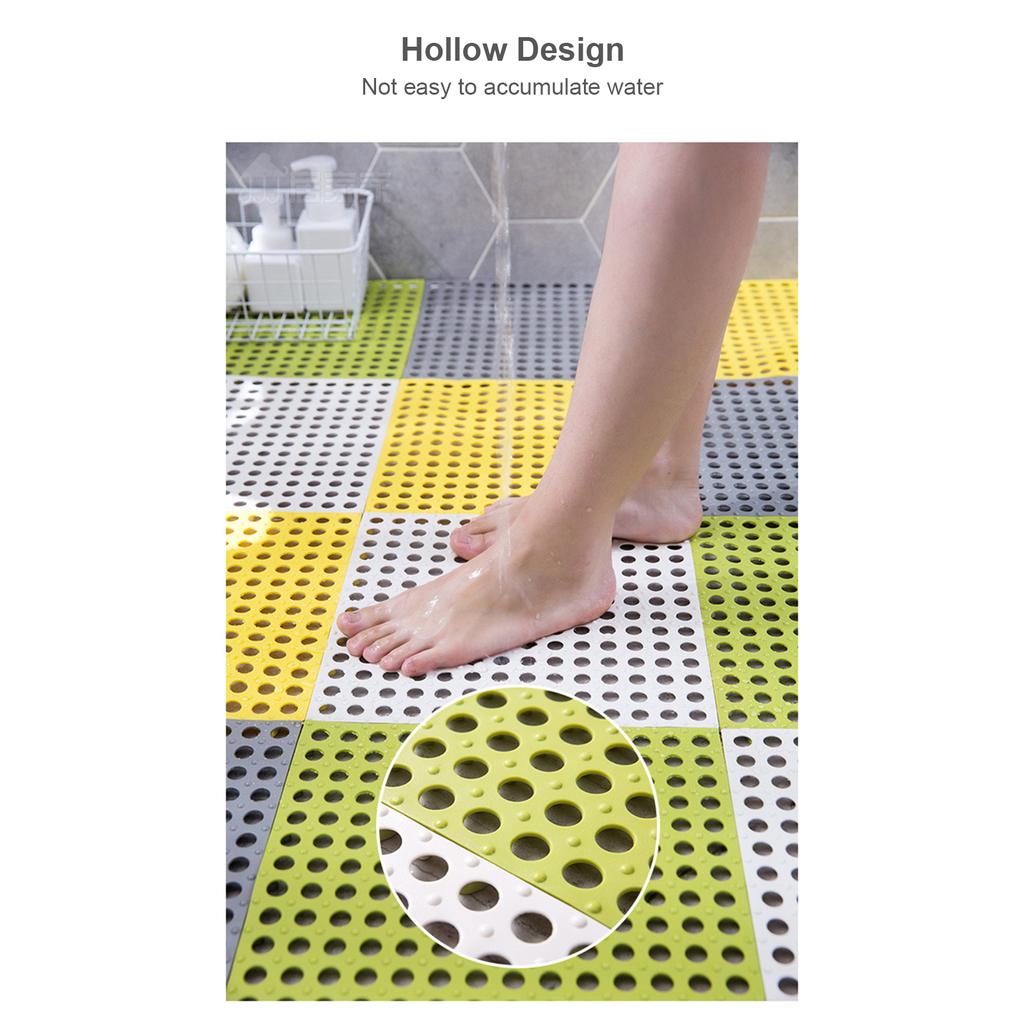 Bathroom Anti Skidding Mat DIY Size Wet Area Matting Shower Room Floor Cushion with Drain Holes