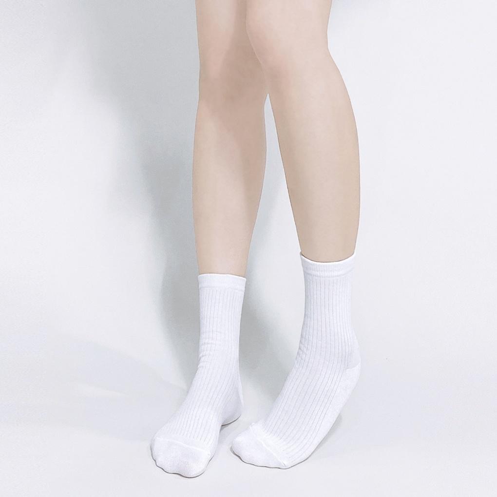 8 Pairs of Women's Premium Cotton Stretch Ribbed Mid-calf Socks