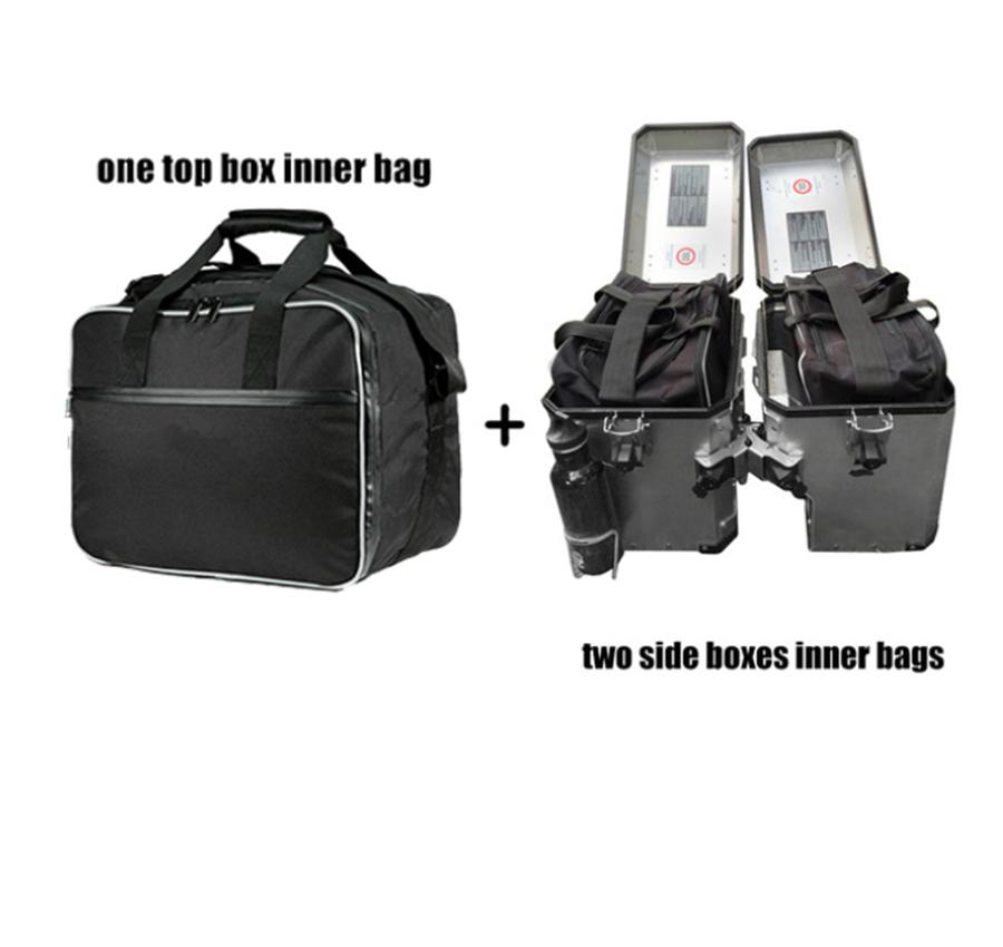 2 sets of 45L and 38L motorcycle luggage bags for bmw R1200GS adv, black interior water-cooled r 1200 gs adventure bags 2013-2017, side cases