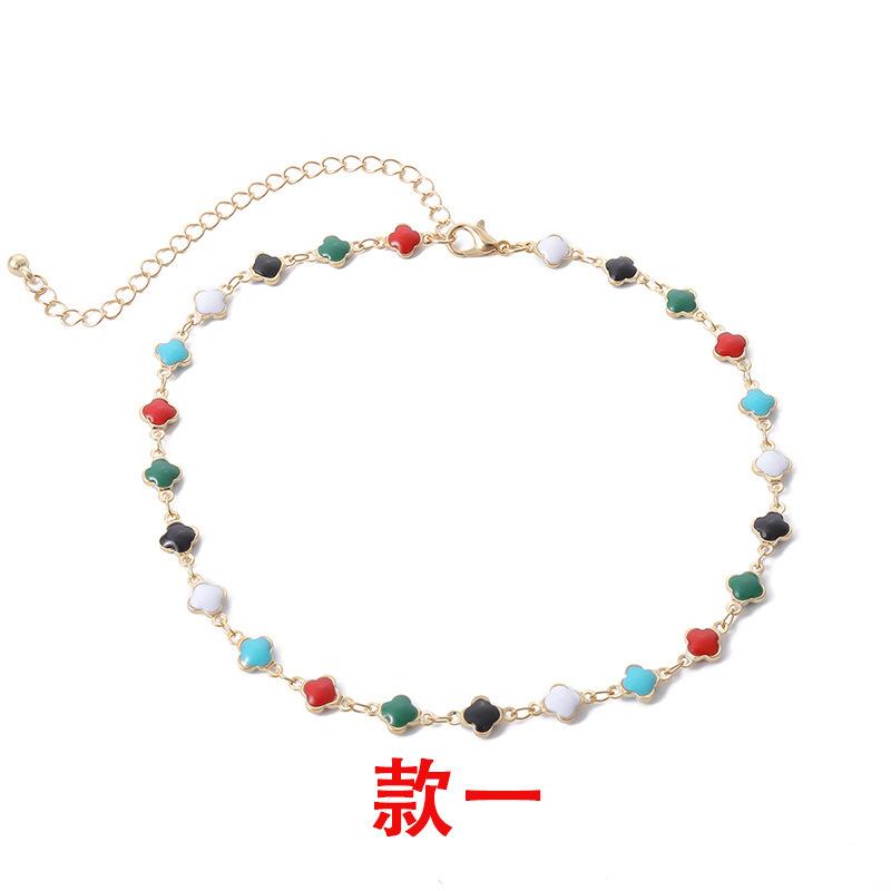 

Аксессуары, простое колье с короткой кисточкой и ажурным узором для женщин, винтажное колье ручной работы с кольцом в виде маленького цветка