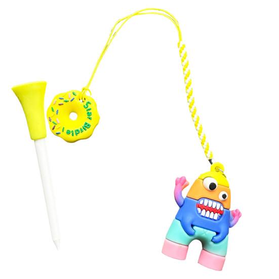 Anti Lost Plastic Golf Tee Hanger Cartoon Golf Tee Ring with Strap Tee Loss Prevention Golf Accessories for Men Women Golfer Gifts