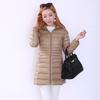 Pinghu leichte und dünne Daunenjacke Damen mittel und lang mit Kapuze Herbst und Winter neu schlank und leicht dünn große Größe Mantel