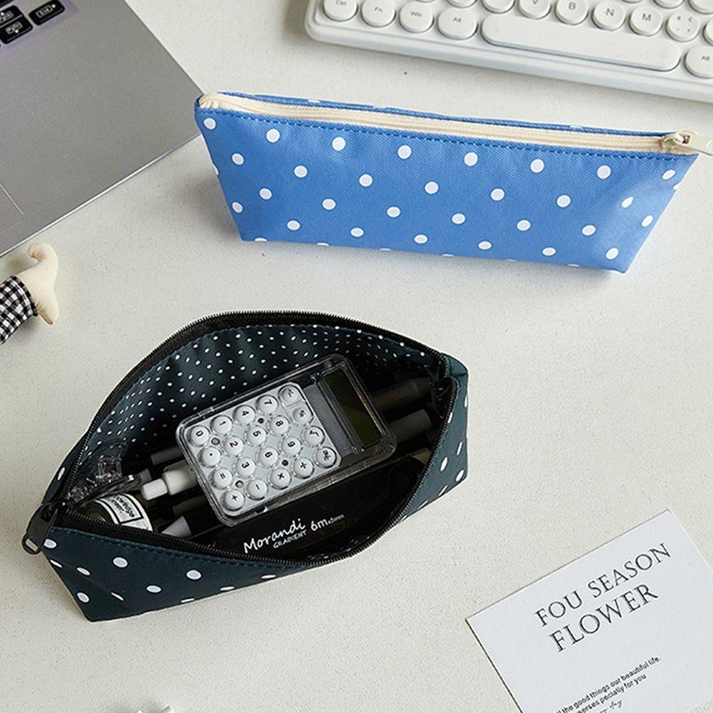 Large Capacity Pen Bags Zipper Closure Pencil Pouch New Makeup Pouch Stationery Organizer