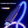 6A Fast Charging RGB Breathing Luminous Gradient Light Data Cable 66W TYPE-C Charger For 15 Pro Huawei Samsung Data Cable