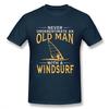 Never Underestimate An Old Man With A Windsurf T Shirt Boy Vintage TShirt Fashion New Arrival Casual