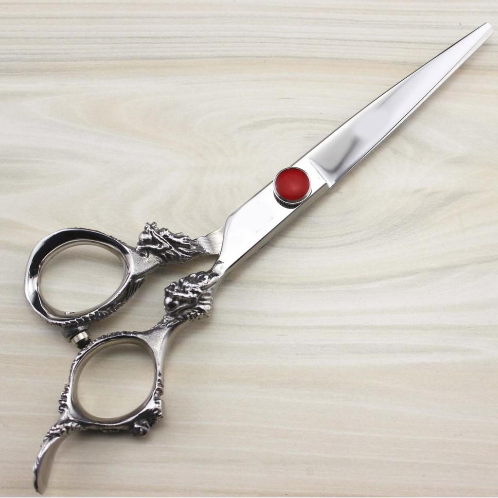 6.0-Inch Glossy Big Dragon Hairdressing Scissors - Straight & Thinning Shears for Barbers