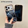 Phone Case: 2D Flat Lambskin Suitable for iPhone 18 17 16 15 14 13 Pro Film Protective Case, Navy Rose, Christmas and Halloween Gift