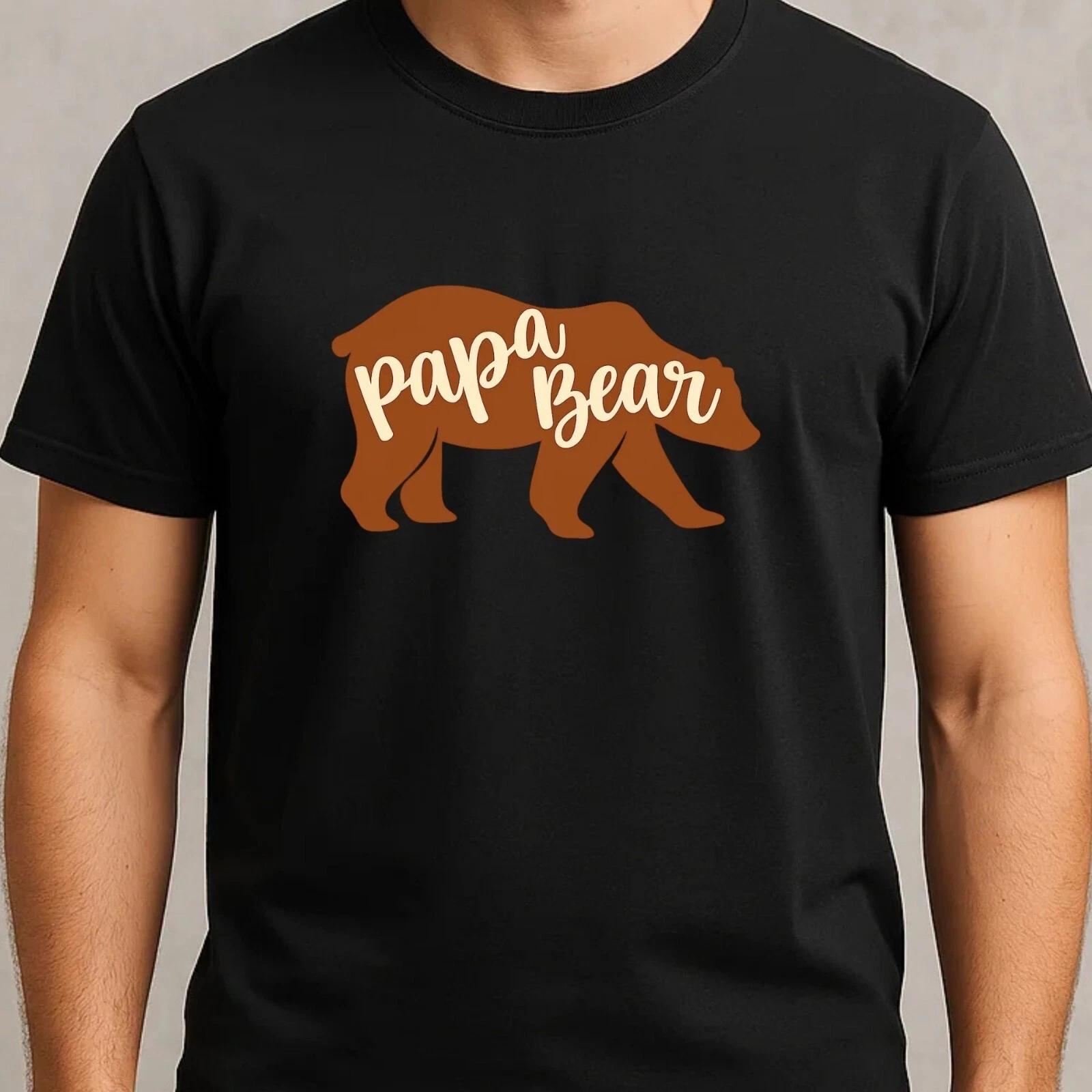 T-Shirt Herren Papa Bär Motiv Baumwolle Größe S bis 5XL L