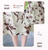 Mom's 2026 Stylish V-Neck Chiffon Dress for Middle-Aged & Elderly Women - Short-Sleeve Summer Skirt with Pockets