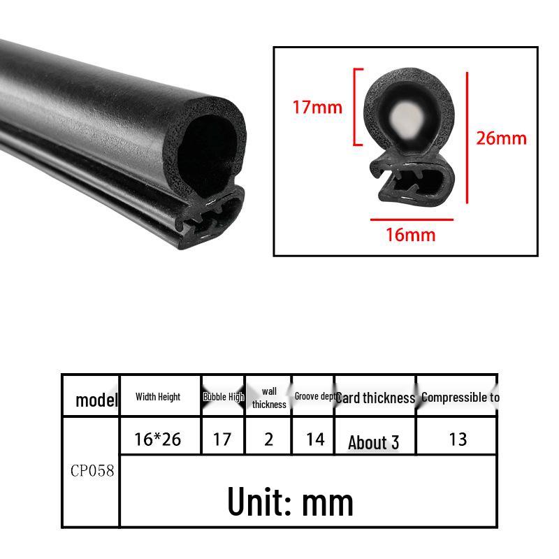 U-Shaped Rubber Steel-Backed Sealing Strip for Car Doors and Cabinets