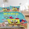 SpongeBob SquarePants vrienden Beddengoed Set 3 Delig Dekbedovertrek Cadeau voor Slaapkamer, Bevat 1 Overtrek en 2 Kussenslopen, Geen Vullingjt052