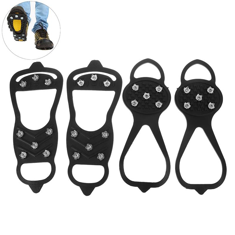 Winter Sport Shoe Cover For Women Men 2Pcs 5/8-Stud Anti-Slip Ice Claws Snow Climbing Spike Grips Crampon Cleats Boots Cover