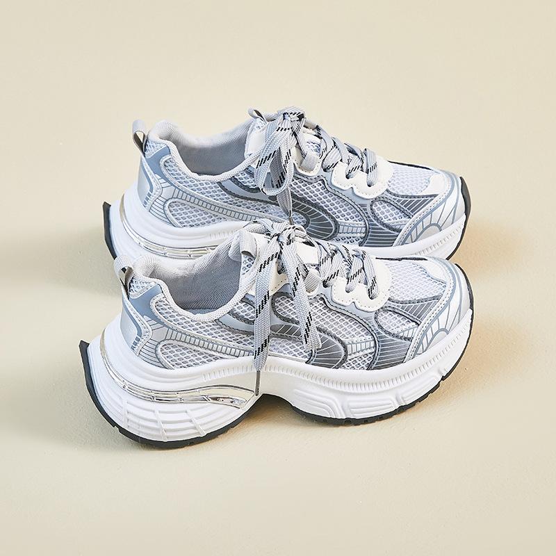 Koreanische New Dad Schuhe für Damen im Sommer Studenten Sport und Freizeit Mesh Atmungsaktiv Dicke Sohle zur Höhenvergrößerung