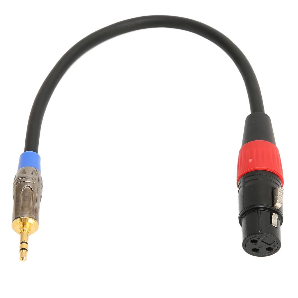 XLR to 3.5mm Stereo Microphone Cable 1.0 Feet Lossless Noise Reduction HiFi XLR Female to 1 8inch TRS Cable for Cameras