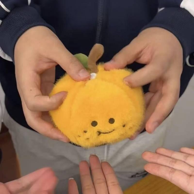 Creative Cartoon Peel Orange Plush Pendant Detachable Decompression Pendant