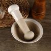 Durable Rice Paste Bowl Manual Garlic Mortar Pestle Tableware Grinding Bowl Rod Set  Household