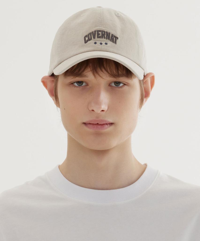 COVERNAT [Standard Fit] Arch Logo Vintage Artwork Ball Cap Beige