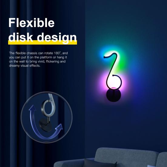 Table Lamp Music Note Night Light RGB 16 Million Colors Media Streaming