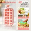 Silicone One-click Ice Mold Bottle Cooler Cup with Straw Ice Cube Tray with Lid for Freezer Creative NO TOUCH Mould for Summer