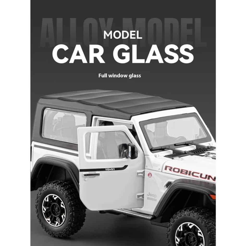 1/24 Jeep Dual-form Alloy Model, Cool Sound and Light, Four-wheel Shock Absorption, Exquisite Desktop Ornaments