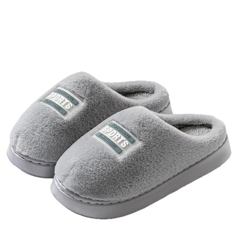 Baumwollpantoffeln Damen neu Herbst und Winter niedliche Schleife dicker Boden warm Plüsch rutschfest Baumwollmopp